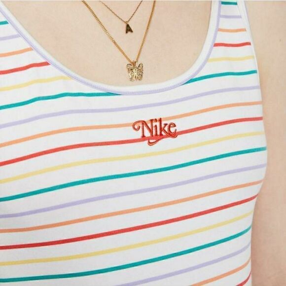 Nike Sportswear NSW White Stripped Bodysuit Medium - Picture 7 of 8